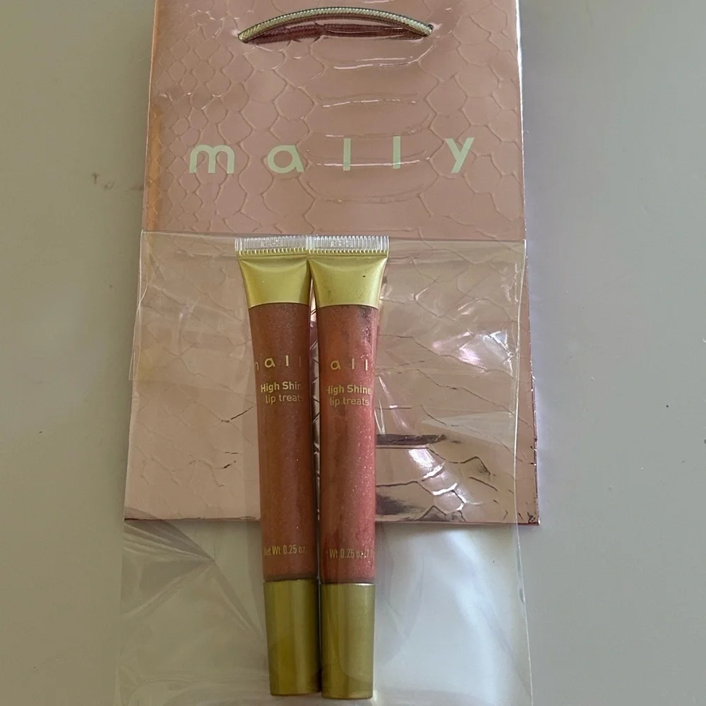 Mally Beauty High Shine Lip Treats (LOT OF 2 + Gift Bag) NEW / STOCKING STUFFERS